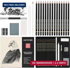 21pc Drawing Sketching Pencil Set Graphite 14B-5H Charcoal Pencils