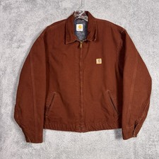 Carhartt Detroit Jacket Mens XL J146 CLY Clay Red Vintage 90s Blanket Lined