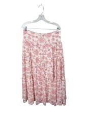 Lauren Ralph Lauren Pauldina Floral Tiered Maxi Skirt Size 8 Cottage Prairie