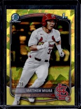 2025 Bowman Draft Sapphire Matthew Miura Chrome Yellow Refractor 1st #/75