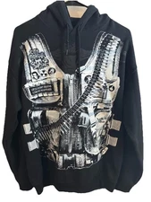 City Morgue 2023 Tour Hoodie Black Tactical Vest Graphic Pullover Sweatshirt M