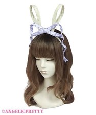 Preview of Angellic Pretty Lyrical Bunny Headband Yellow Lavender Sweet Lolita Accessories