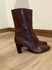 Cole Haan Harper Brown Leather High Heel Mid Calf Boots