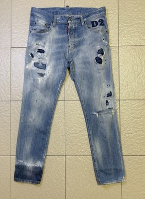Dsquared2 Men's Distressed Straight Jeans Pants Size IT 48 Made in Italy