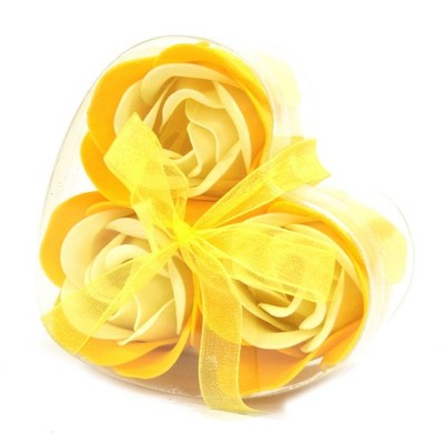 3er Set Seifenblumen Herz Box - Frühlingsrosen