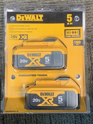 #ad DEWALT 20V MAX XR 5 Ah Lithium Ion Battery Premium High Capacity DCB205 2 $71.93