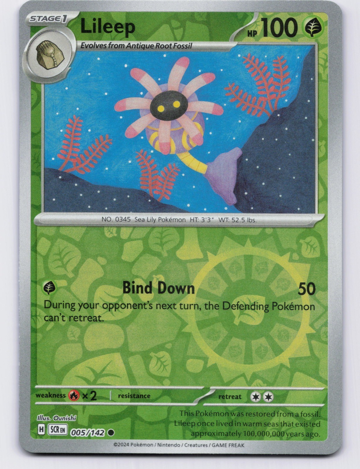 Lileep Reverse Holo Common SV07: Stellar Crown 005/142 NM