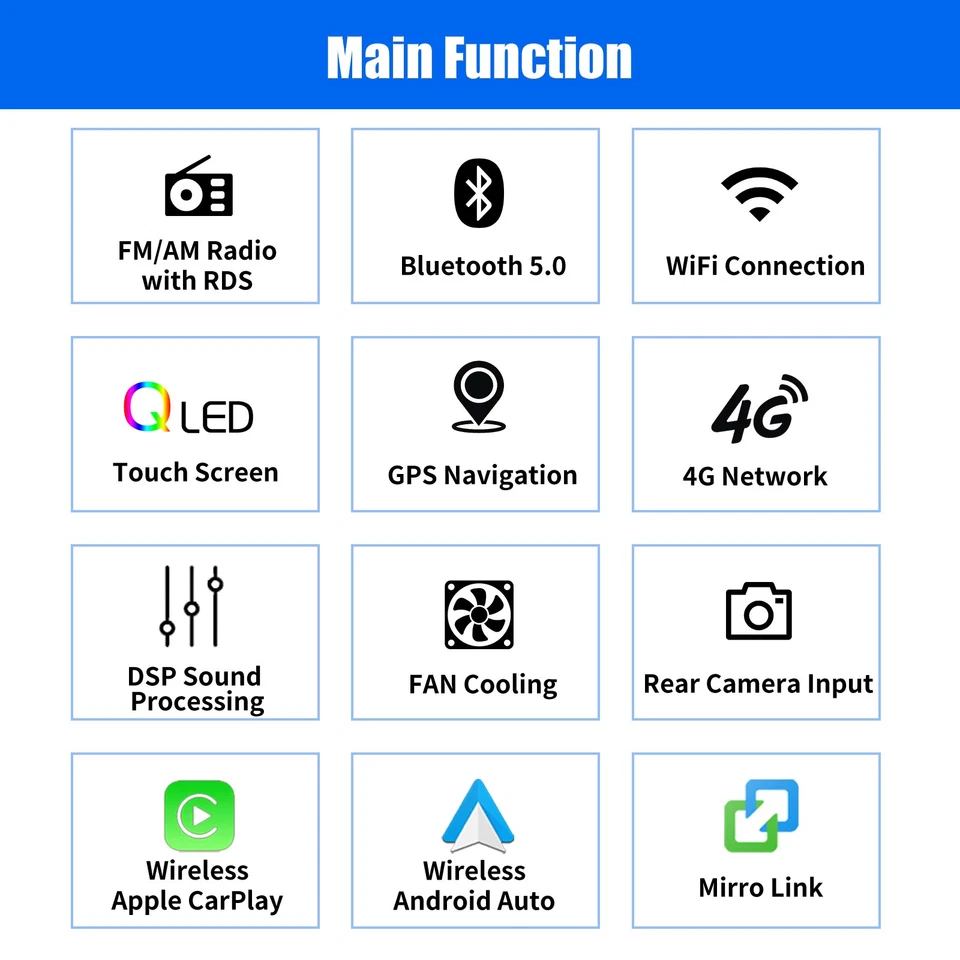 10" QLED Carplay 8core GPS 6+128G Android 15 Car Stereo Radio Head Unit 2DIN+CAM - Image 3 of 4