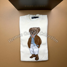 POLO RALPH LAUREN Polo Bear Knit Sweater Cream Women's Size L NWT w/Box