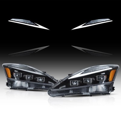 Amber VLAND LED Headlights W/BULE DRL For 06-13 Lexus IS250 IS350 ISF Animation