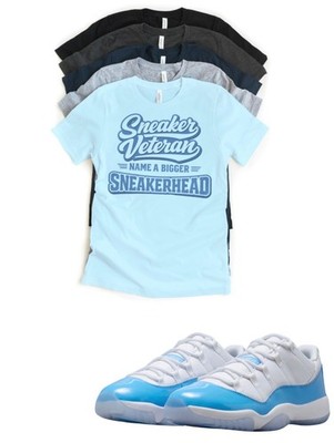 Jordan 11 Concord Sneaker Veteran Matching T-Shirt | Custom Sneaker Match Tee