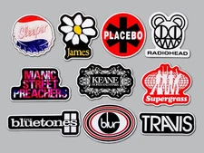 Britpop Vinyl Sticker Lot (10 Stickers) SET 2 blur supergrass british pop rock