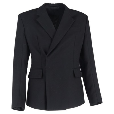 Prada versteckter Zweireiher Blazer mit Taschen aus Wolle Herren schwarz Größe 50