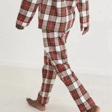 HANNA ANDERSSON-white/red/green plaid cotton flannel Lounge/Pajama Pants -XL