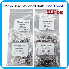 Dental Orthodontic Brackets Mesh Base Standard Roth Metal Braces 022 3 hooks