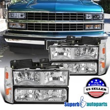 Fits 1988-1993 C10 Ck Suburban 1500 2500 3500 Headlights Corner Bumper Lamps