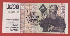 ICELAND 1000 KRONUR  2001  PICK # 59a  UNC.