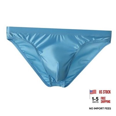 Men's Ice Silk Triangle Bikini Low Rise Briefs Soft X-Large 1-pack Sky Blue