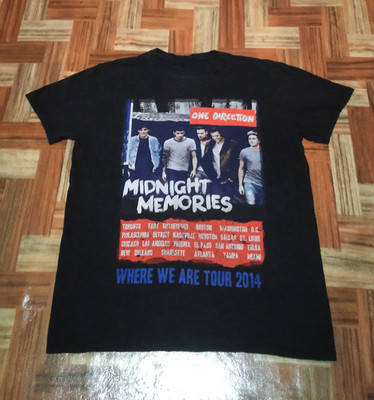 Collection One Direction Band 2014 Tour Heavy Cotton Black S-5XL T Shirt MC643