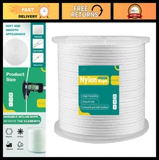 500 Ft 1/8" Nylon Rope - UV Resistant, Abrasion-Resistant, Multi-Purpose Twine f