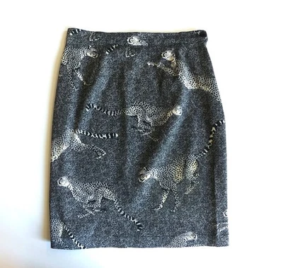 TB Jupe KENZO Jungle, grise, panthere, Taille 38, TBE - Photo 1/4