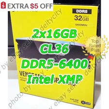 CORSAIR Vengeance RGB 32GB 2x16GB DDR5 6400 Dual Memory PC Desktop RAM Intel XMP