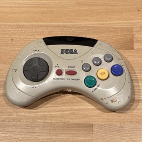 Sega Saturn White Wireless Controller HSS-0116 + HSS-0126 Complete US SELLER