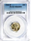 1942-D Mercury Dime PCGS MS65 FB #GA6-45