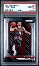 TRAE YOUNG 2018 Panini BASE PRIZM PSA 10 Rookie Card RC #78 GEM MINT NBA Hawks. rookie card picture