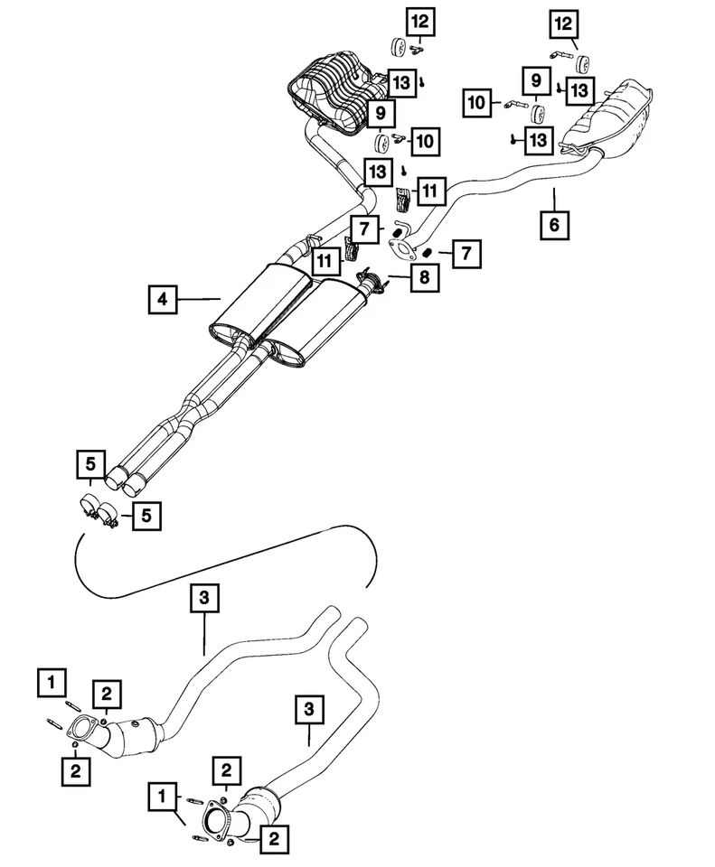 Tubo delantero y convertidor izquierdo Mopar genuino 68431979AB Foto 4 de 4