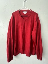 Men's Red V-Neck Sweater 2xl