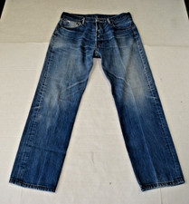 Vintage Levi's 501 Jeans Size W36 L30.5 90s Classic Blue Thigh Fade Button Fly