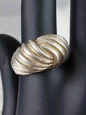 Vintage Sterling Silver Woven Dome Ring Size 7