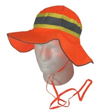 Hi Vis Reflective Safety Orange Boonie Bucket Hat Mesh OSFA Summer Sun Fishing