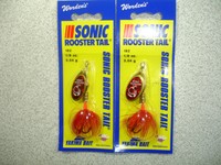 2 X Yakima Bait , Wordens , 1/8 Oz , Sonic Rooster Tail Spinners - Flame - 2 X Yakima Bait , Wordens , 1/8 Oz , Sonic Rooster Tail Spinners - Flame -