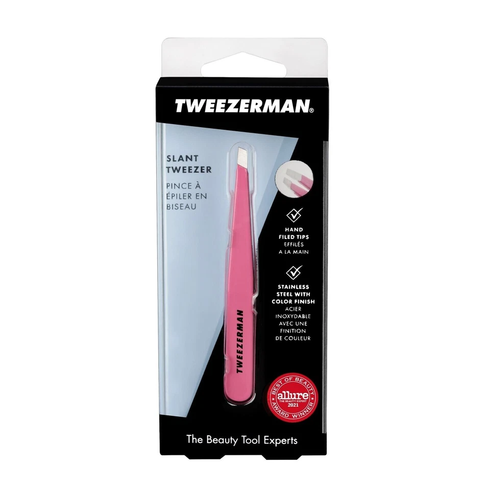 Tweezerman full size stainless steal slant Tweezer Pretty in Pink