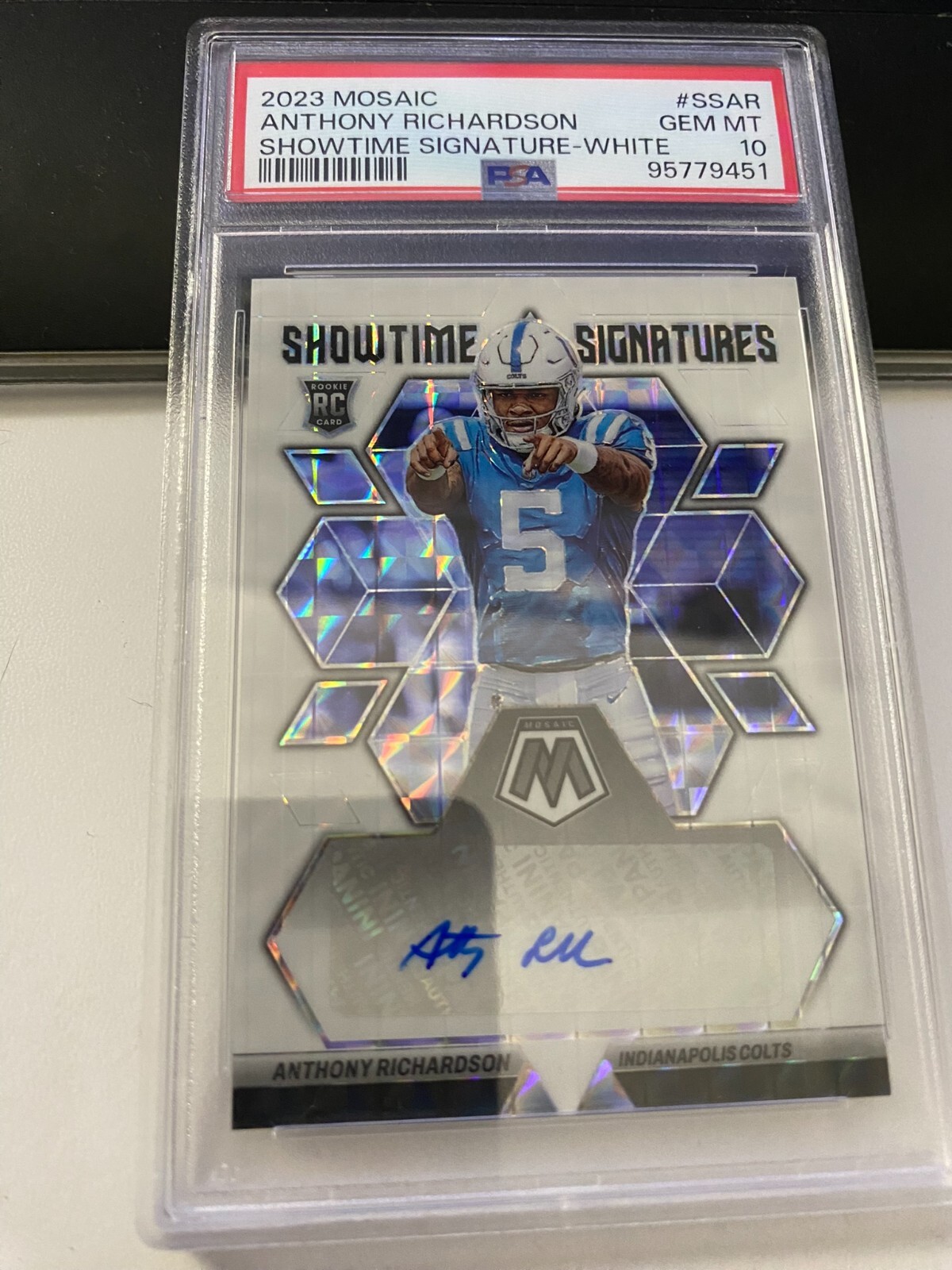 Gem Mint 2023 Mosaic Showtime Signatures Anthony Richardson 02/13