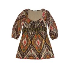 charlotte russe y2k blouse made in usa medium stones embellished milkmaid aztec