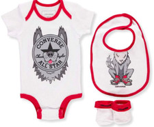 Converse Baby 3-Piece Set - MC0030 174 - White / Red - Black - Size: 6-12 Months
