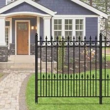 ALEKO DIY Outdoor Garden Yard Privacy Steel Fence Panel 5.5'x5' Prague Style