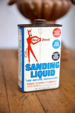 Vintage Red Devil Sanding Liquid Metal Advertising Can Hardware paint store RARE