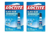 LOCTITE Glass Super Glue CLEAR Dishwasher Safe FAST BONDING 233841 2-PACK 