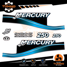 Kit Adesivi Motore Marino Fuoribordo Mercury 250 cv - Four Stroke EFI BLU