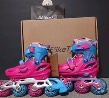 BESkeT INLINE SKATES HARDBOOT ADJUSTABLE - GIRLS J9-J12