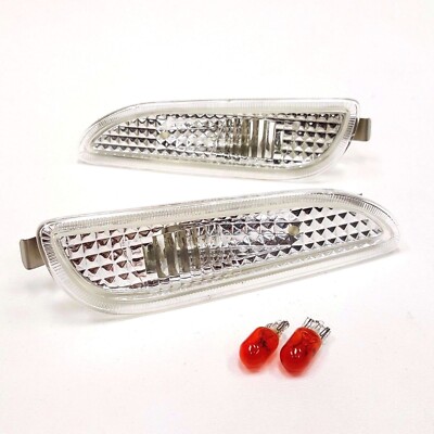 For W209 03-06 Mercedes CLK55 Euro Chrome Clear Front Bumper Side Marker Lamps
