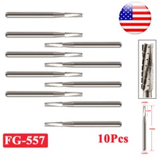 10pc Dental Carbide Burs FG Round 557 Friction Grip Carbide Bur for high speed