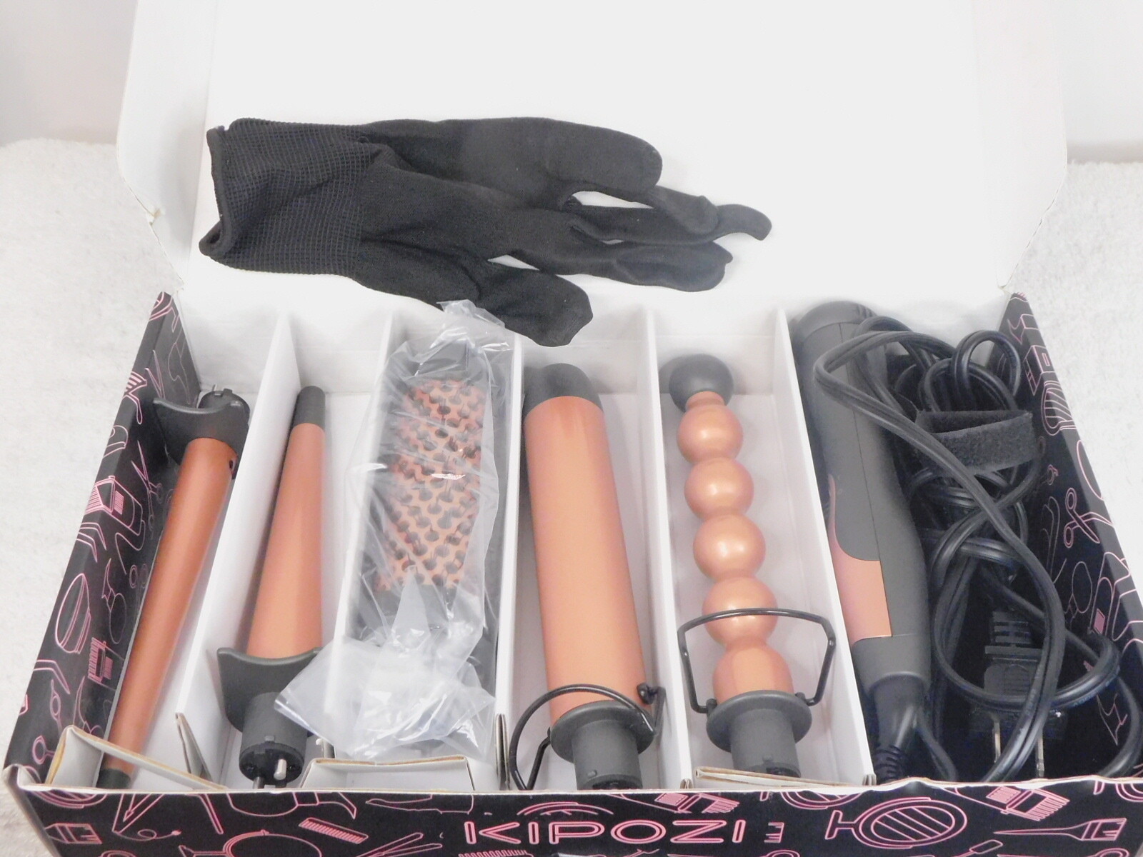 Kipozi Professional/Styling 5 in 1 Set, Interchangeable Curling Wand