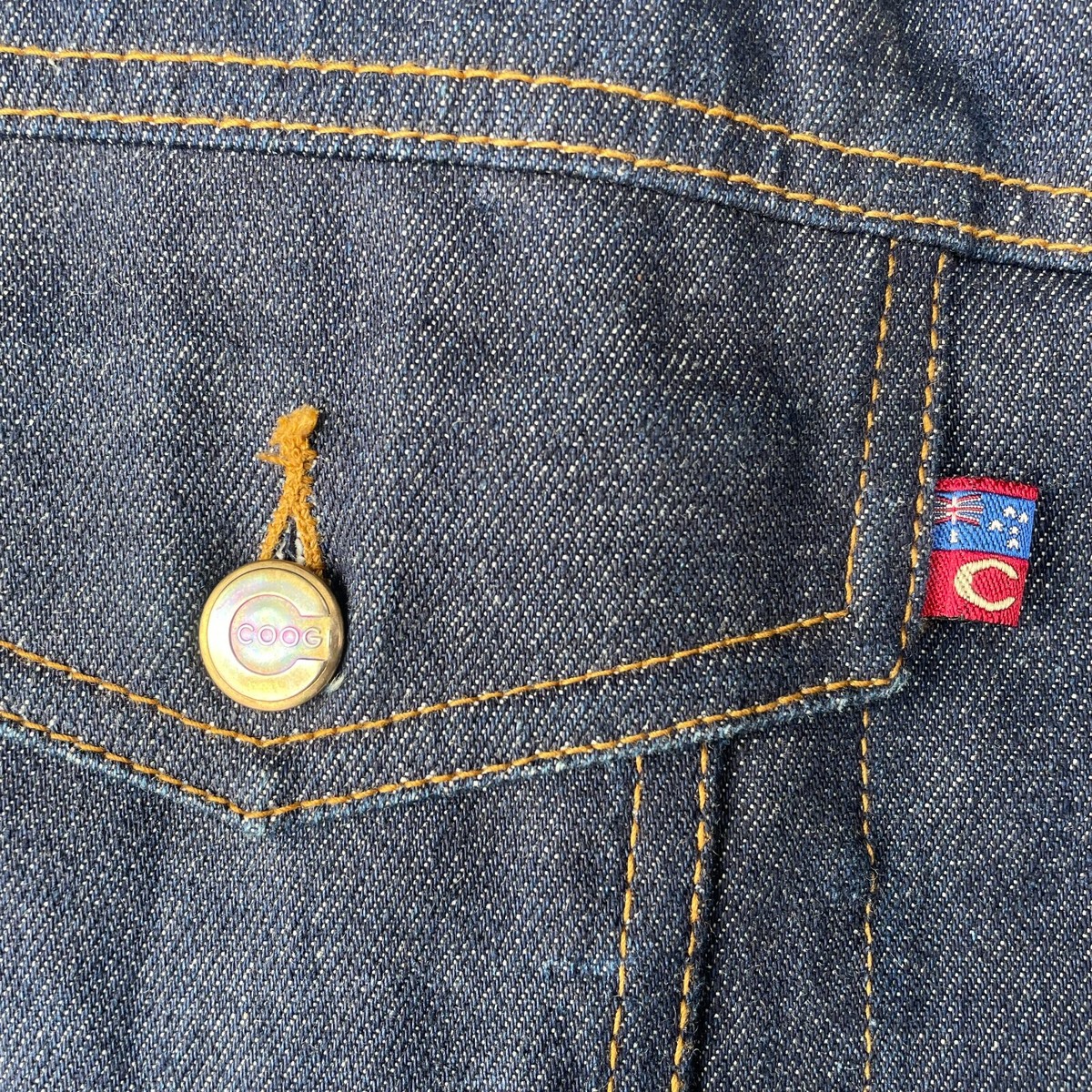 VTG COOGI Australia Down Under Blue Spell out denim jacket