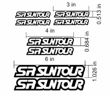 Custom SR Suntour Decal Set. Custom Colors. MTB Road Bike Frame Helmet Stickers