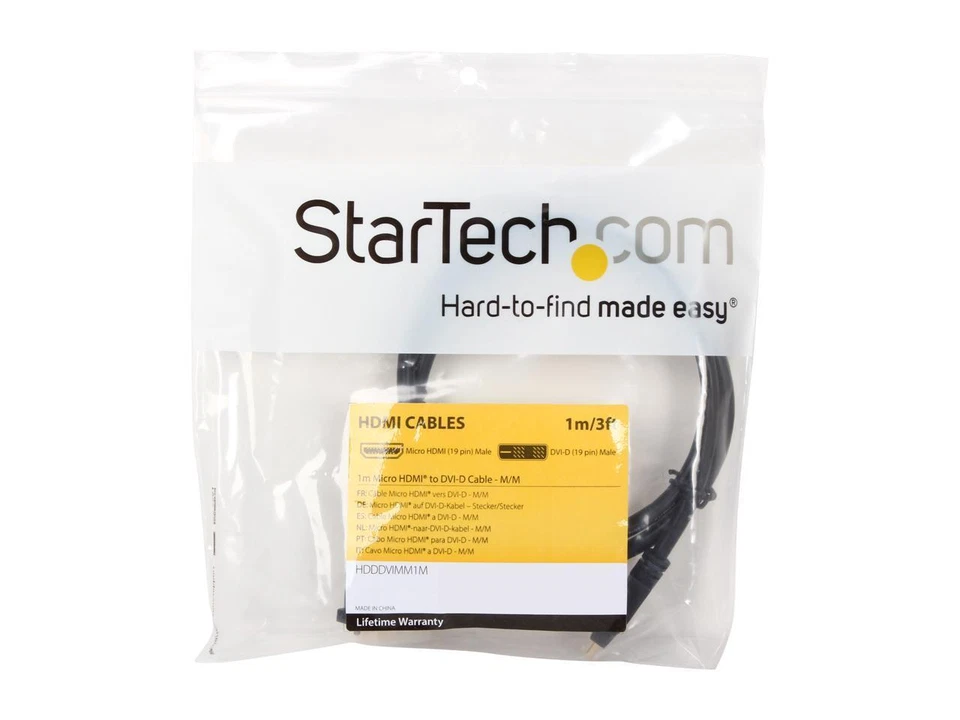 StarTech.com HDDDVIMM1M Black Micro HDMI (19 pin) Male to DVI-D (19 pin) Male to - Image 3 of 3